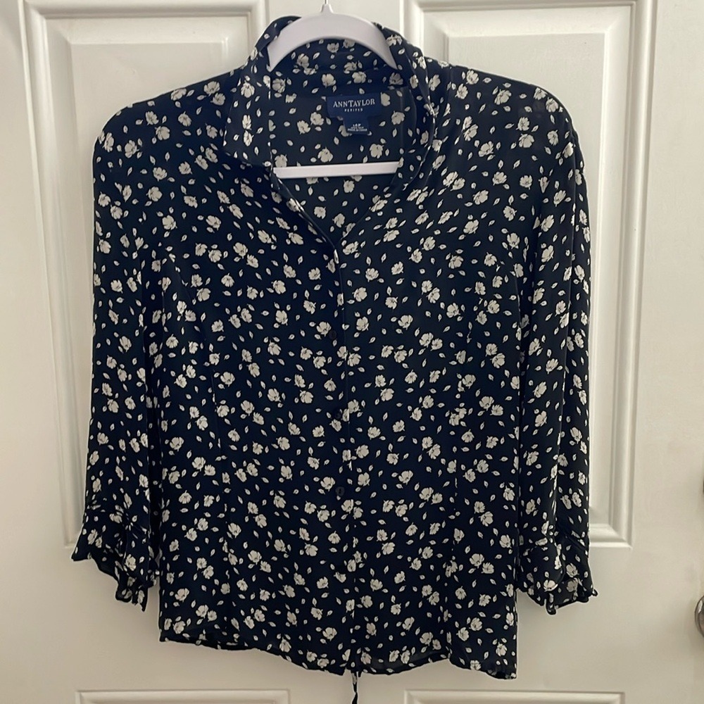 Ann Taylor Petite Silk Blouse 14P